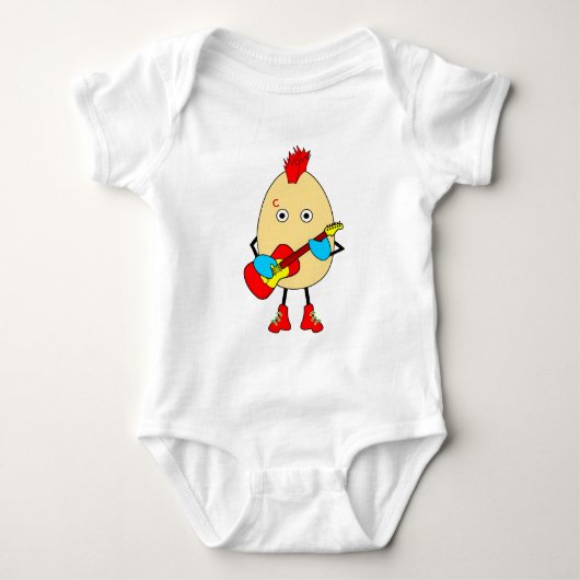 Rock muzikant Egghead Romper (Voorkant)