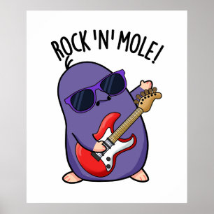 Rock N Mol Grappig Dierenwoordspeling Poster