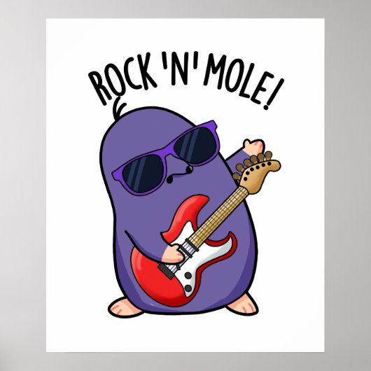 Rock N Mol Grappig Dierenwoordspeling Poster (Voorkant)