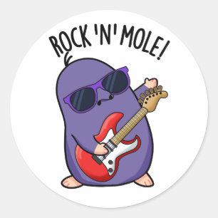 Rock N Mol Grappig Dierenwoordspeling Ronde Sticker