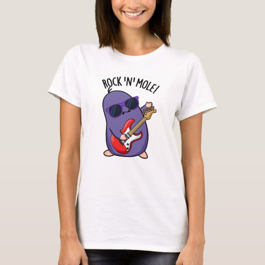 Rock N Mol Grappig Dierenwoordspeling T-shirt (Voorkant)