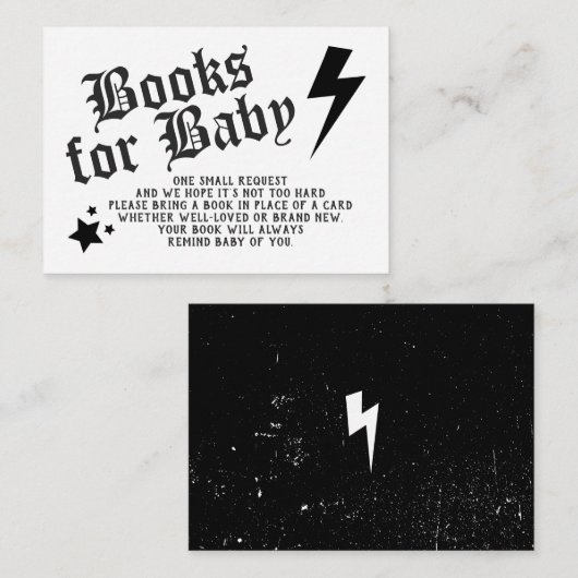 Rock N Roll Baby shower Book Request Informatiekaartje (Voorkant / Achterkant)