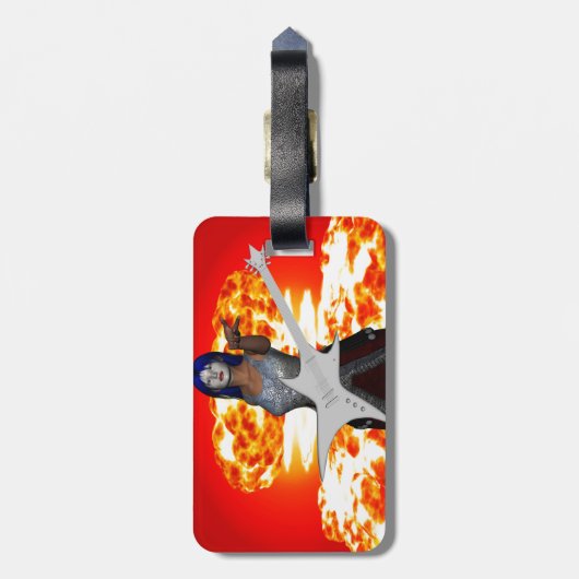 Rock-'n-roll bagagelabel (Achterkant verticaal)