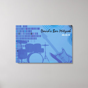 Rock n Roll Bar Bat Mitzvah Sign-In Board Canvas Afdruk