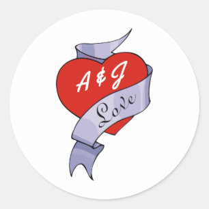 Rock-'n-Roll Bruiloft Ronde Sticker