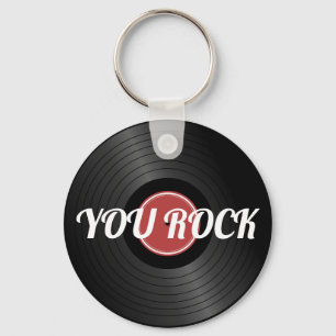 Rock N Roll Classic Vinyl Record Sleutelhanger