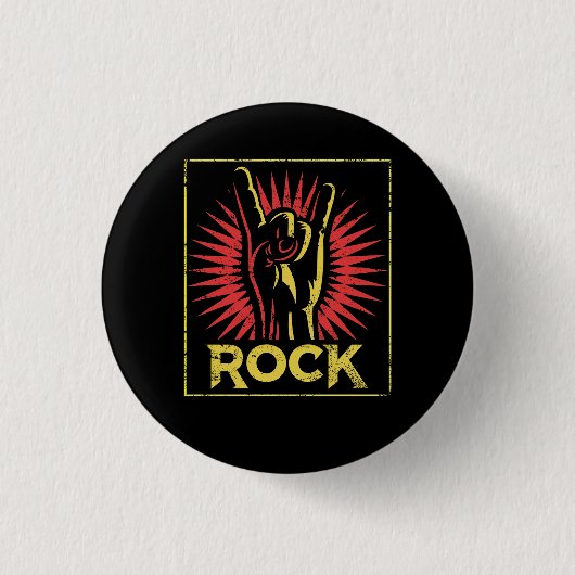  Rock n Roll - Concert Band Retro Ronde Button 3,2 Cm (Voorkant)