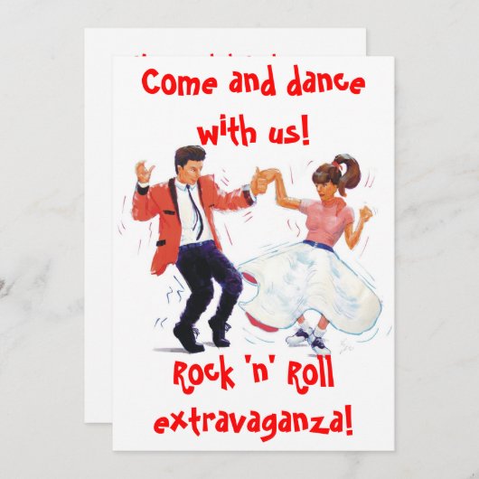 rock-'n roll-dans kaart (Voorkant / Achterkant)