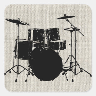 Rock n Roll Drums Vierkante Sticker