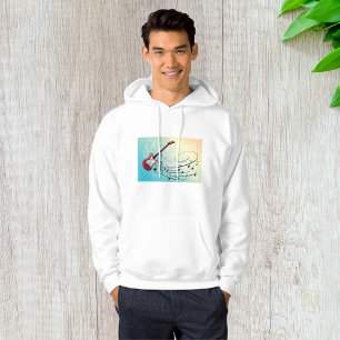 Rock-'n-roll elektrische gitaar draaiende muziekno hoodie