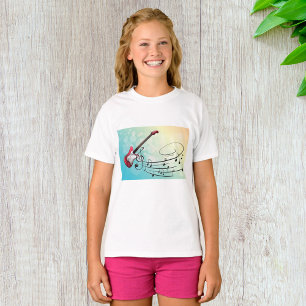 Rock-'n-roll elektrische gitaar draaiende muziekno t-shirt