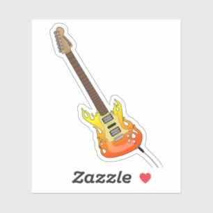Rock n Roll elektrische gitaar laptop sticker