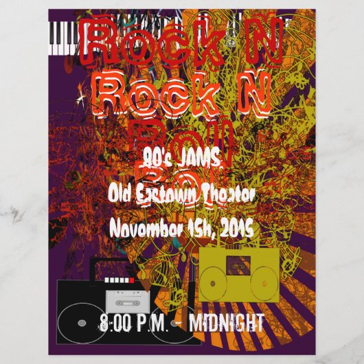 Rock N Roll Flyer 80s Jam (Achterkant)