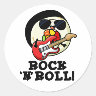 Rock n Roll Funny Sushi Roll Pun Ronde Sticker