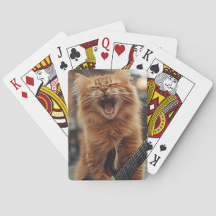 Rock N Roll Gember Gitaar Kat Rockster Pokerkaarten
