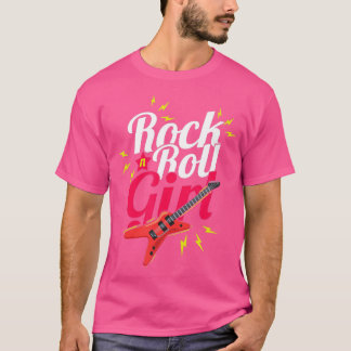 Rock N Roll Girl Guitarist Bassimusician Rocker T-shirt