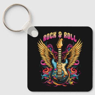 Rock n Roll gitaar vleugels Sleutelhanger