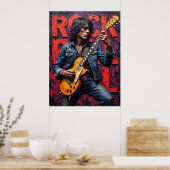 Rock-'n-roll gitarist poster (Keuken)