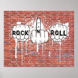 Rock-N-Roll Graffiti Poster