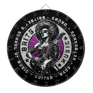 Rock 'n' Roll Graphic - Vrouw Music School Design Dartbord
