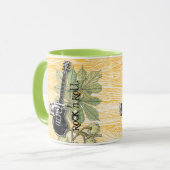 Rock n Roll Guitar Barnwood Typography Retro Hand Mok (Voorkant links)