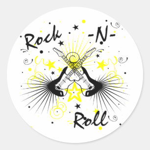 Rock n Roll Guitars Ronde Sticker