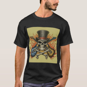 Rock 'n' Roll Inferno: Schedel en Kruisbeenderen T T-shirt