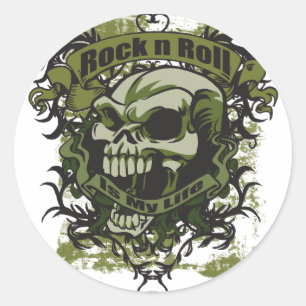 Rock n Roll is mijn leven Ronde Sticker