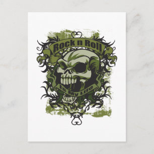 Rock n Roll is mijn Life Skull Briefkaart