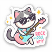 Rock 'n roll Katzen Sticker (Voorkant)