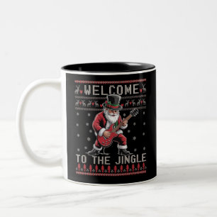 Rock n Roll Kerst Rocker Kerstman Horrend Kerstfee Tweekleurige Koffiemok