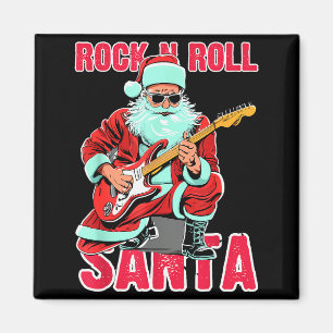 Rock N Roll Kerstman Speelt Gitaar Kerst Magneet