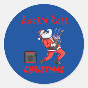 Rock-N-Roll Kerstmis Ronde Sticker