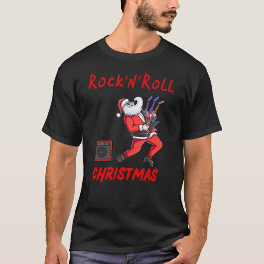 Rock-N-Roll Kerstmis T-shirt (Voorkant)