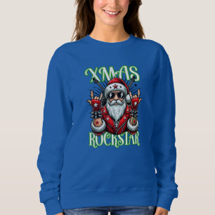 Rock-n-Roll Kerstsweatshirt - Rocker Santa Trui