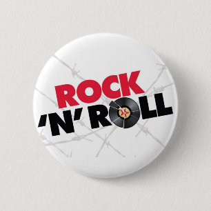 Rock 'N' Roll. -Knoop Ronde Button 5,7 Cm