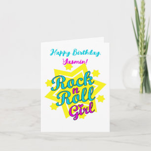 Rock n Roll Meisje Gelukkige Verjaardag Kaart