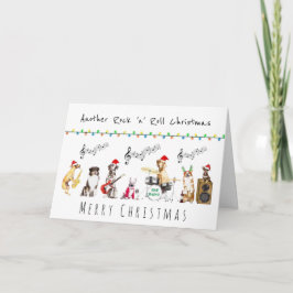 Rock n roll merry kerstman musical dog rock band kaart