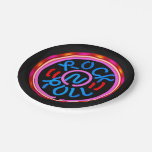 Rock n Roll Music Neon Sign Borden Papieren Bordje
