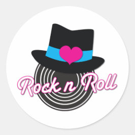 Rock n Roll pet Ronde Sticker
