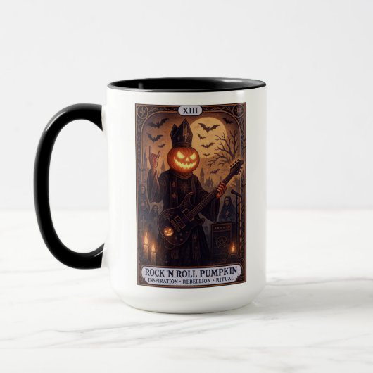 Rock 'n Roll Pumpkin Mok - Gothic Tarot Kaart (Links)