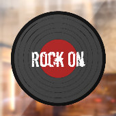 Rock N Roll Record  Windows Cling Raamsticker (Vel 2)