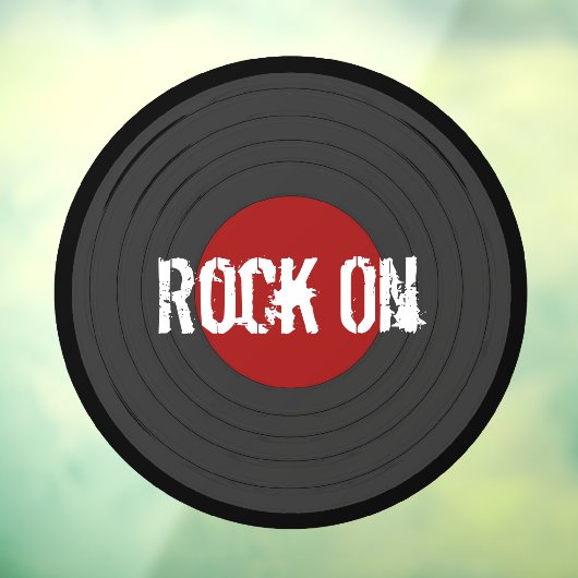 Rock N Roll Record  Windows Cling Raamsticker (Vel 3)