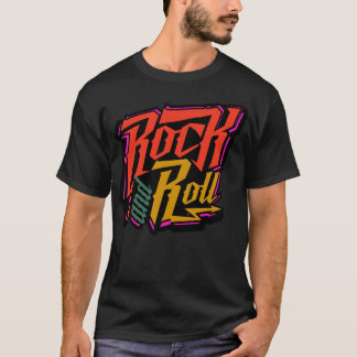 Rock n Roll retro 80s typo T-shirt