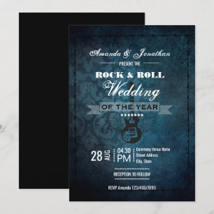 Rock n' Roll Retro Vintage Trouw Uitnodiging