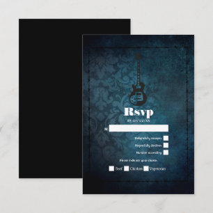 Rock-'n-roll retro vintage trouwkaart RSVP Kaartje