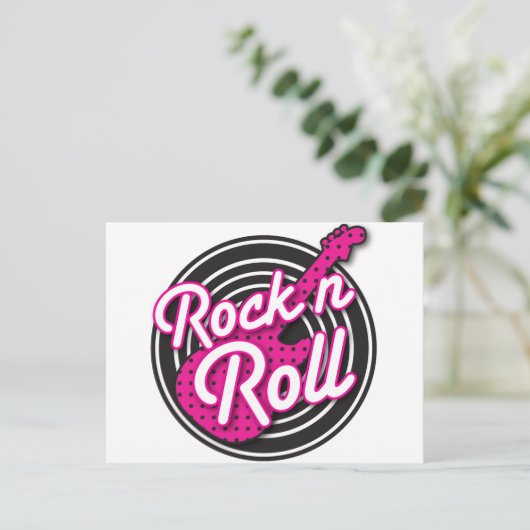 Rock N Roll rockabilable-plattegrond Briefkaart (Staand voorkant)