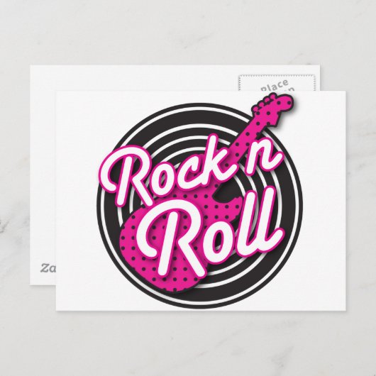 Rock N Roll rockabilable-plattegrond Briefkaart (Voorkant / Achterkant)