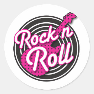 Rock N Roll rockabilly recordontwerp Ronde Sticker