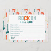 Rock n Roll Rockstar souhaite la carte d'anniversa (Devant / Derrière)